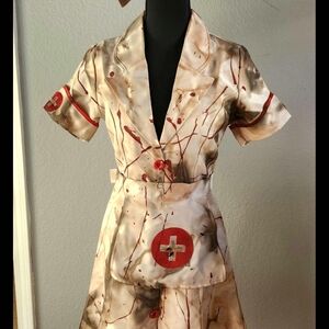 Bloody Nurse Zombie Costume Dress